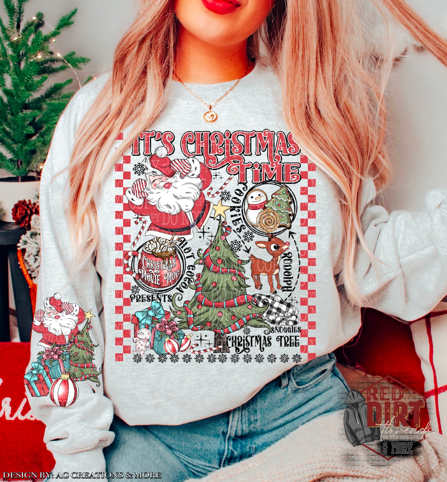 It's Christmas Time Sweat Shirt | Trendy Christmas Hoodie with Sleeves | Fast Shipping | Super Soft Shirts for Women
