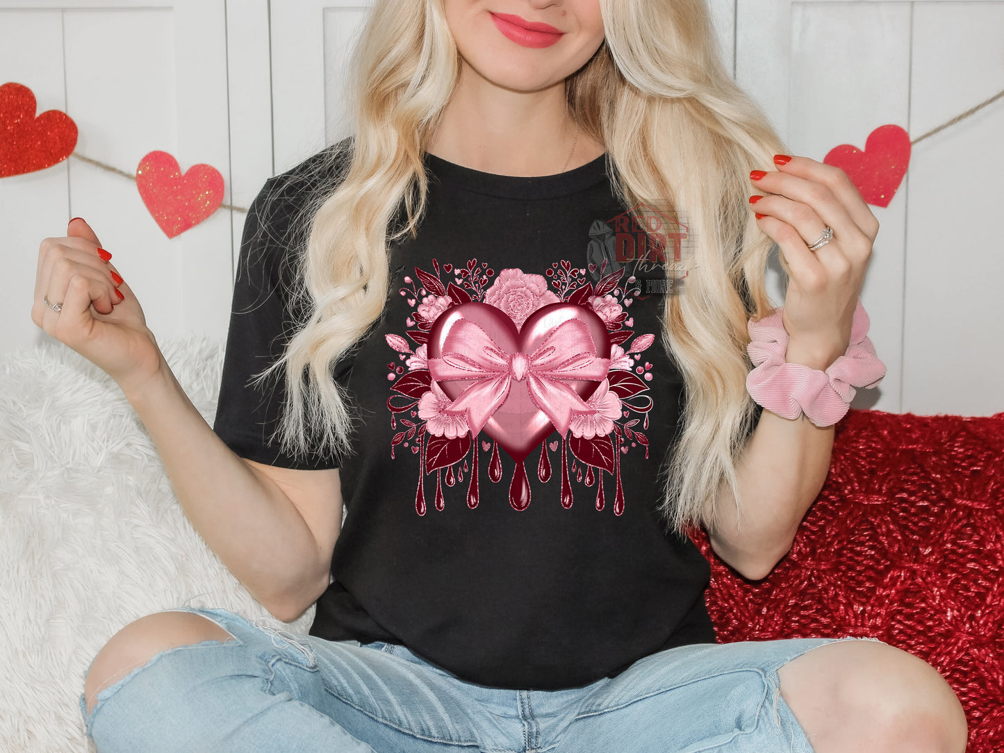 Floral Glitter Heart T-Shirt | Trendy Valentine's Day Shirt | Fast Shipping | Super Soft Shirts for Men/Women/Kid's