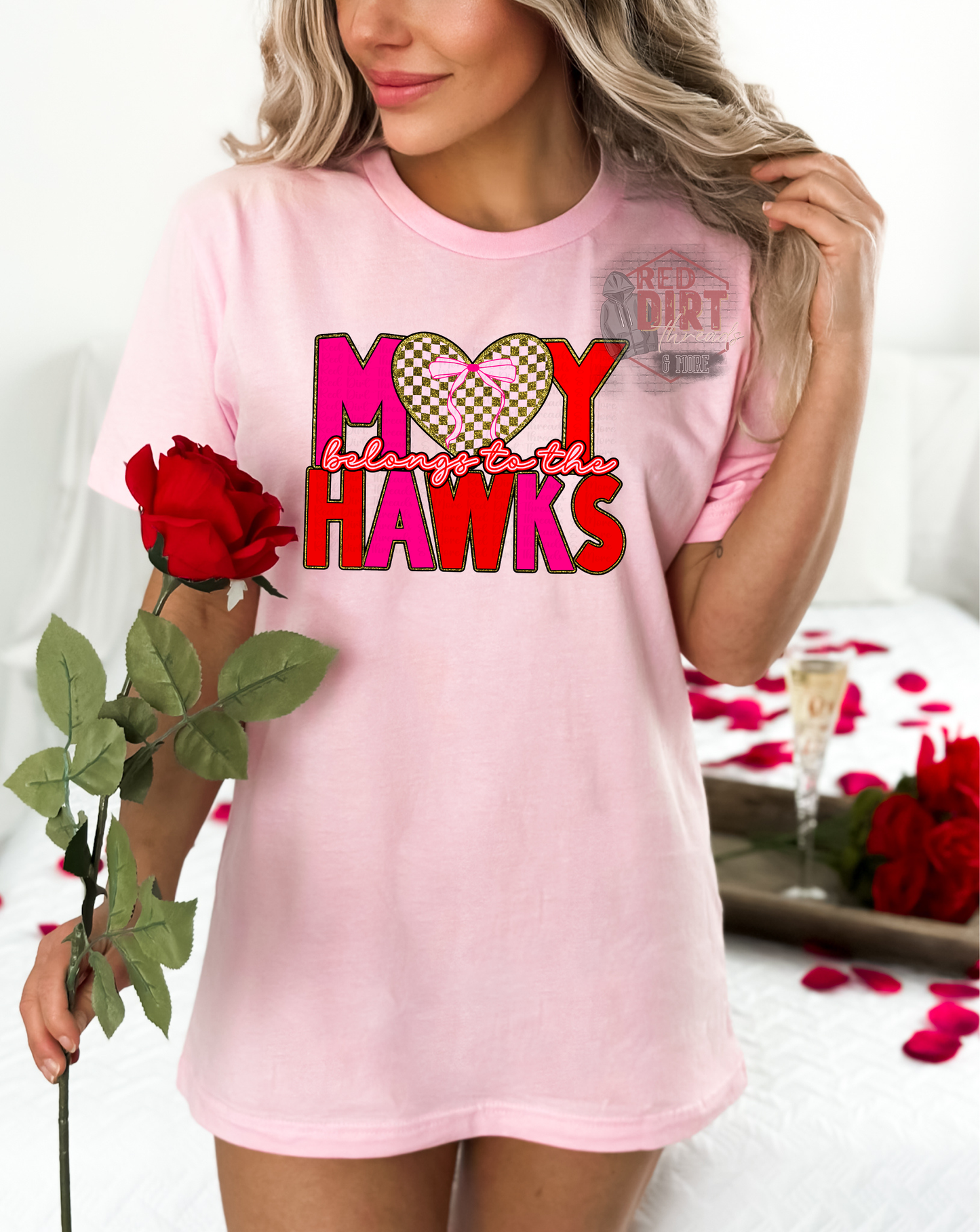 My Heart Belongs to the Hawks DTF Transfer | Trendy Valentine's Day DTF Transfer | School Spirit Transfer | Ready to Press | High Quality DTF Transfers | Fast Shipping