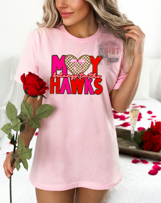 My Heart Belongs to the Hawks T-Shirt | Trendy Valentine's Day Shirt | School Mascot Shirt | Fast Shipping | Super Soft Shirts for Men/Women/Kid's