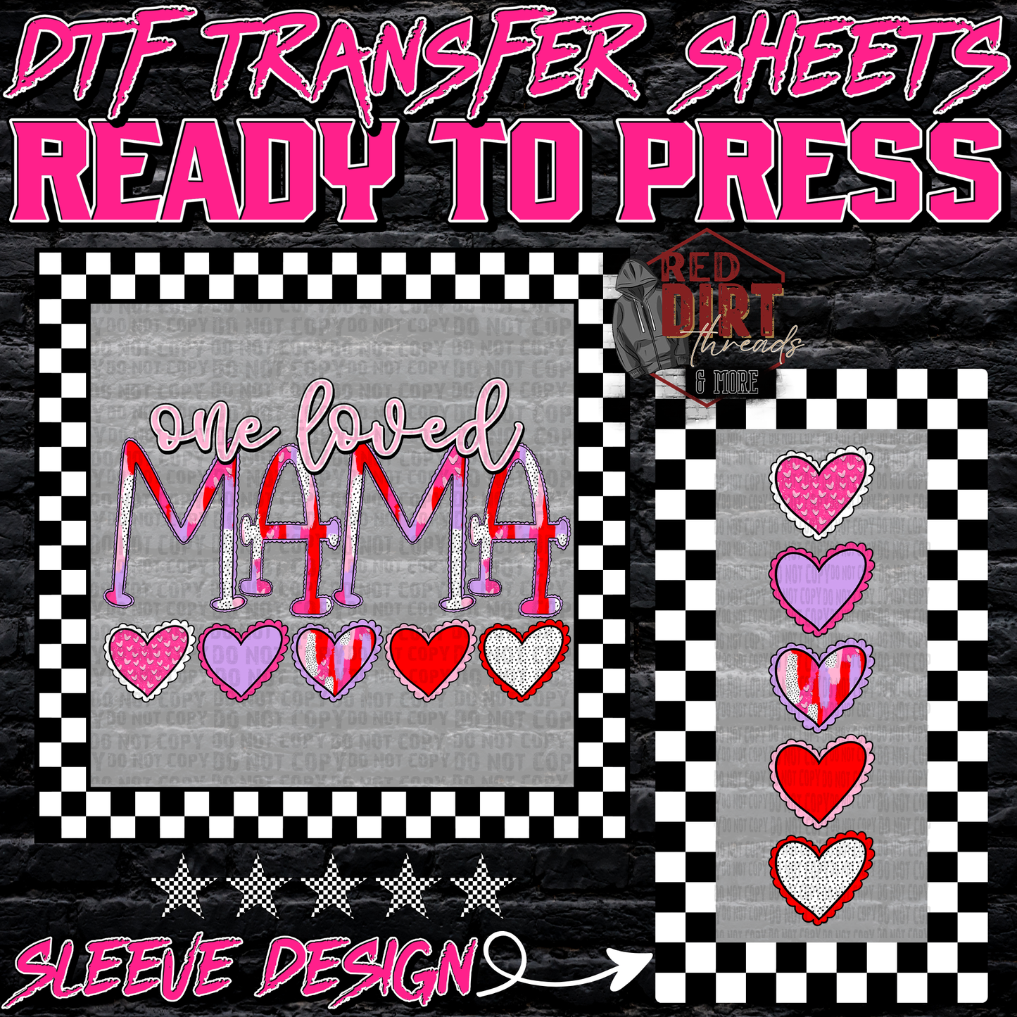 One Loved Mama DTF Transfer | Trendy Valentine's Day DTF Transfer | High Quality Image Transfers | Ready to Press | Fast Shipping