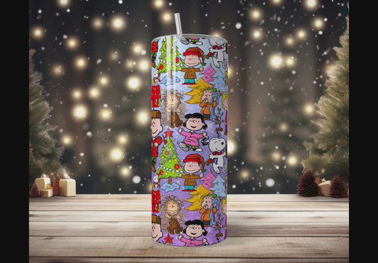 CB Christmas Insulated Tumbler with Plastic Lid and Sealed Reusable Straw | Trendy Christmas Cup | Hot/Cold Tumbler
