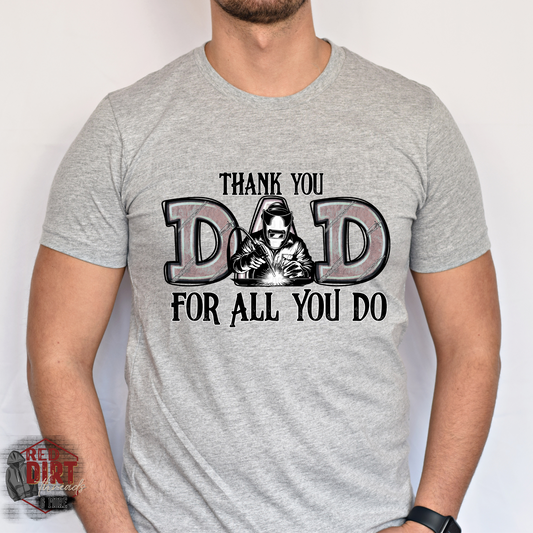 Thank You Dad For All You Do DTF Transfer | Trendy Father's Day DTF Transfer | Ready to Press | High Quality DTF Transfers | Fast Shipping