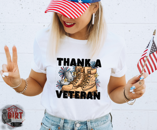 Thank a Veteran DTF Transfer | Fourth of July DTF Transfers | Ready to Press Transfers | High Quality DTF Transfers | Fast Shipping