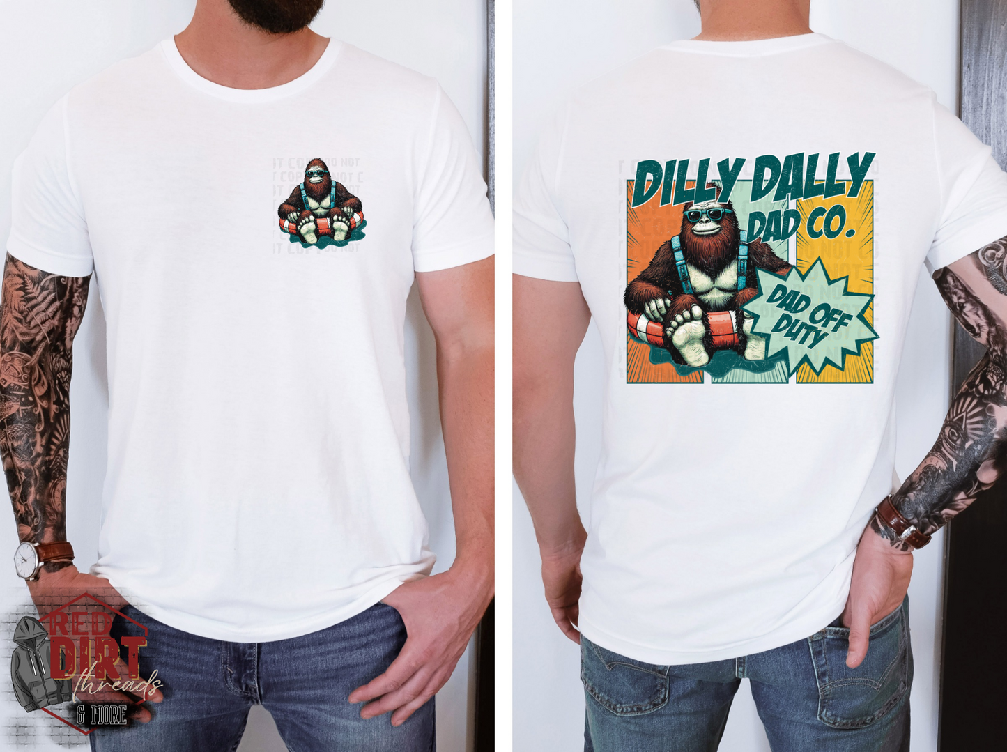 Dilly Dally Dad Co DTF Transfer with Pocket | Trendy Dad DTF Transfer | High Quality Image Transfers | Ready to Press | Fast Shipping