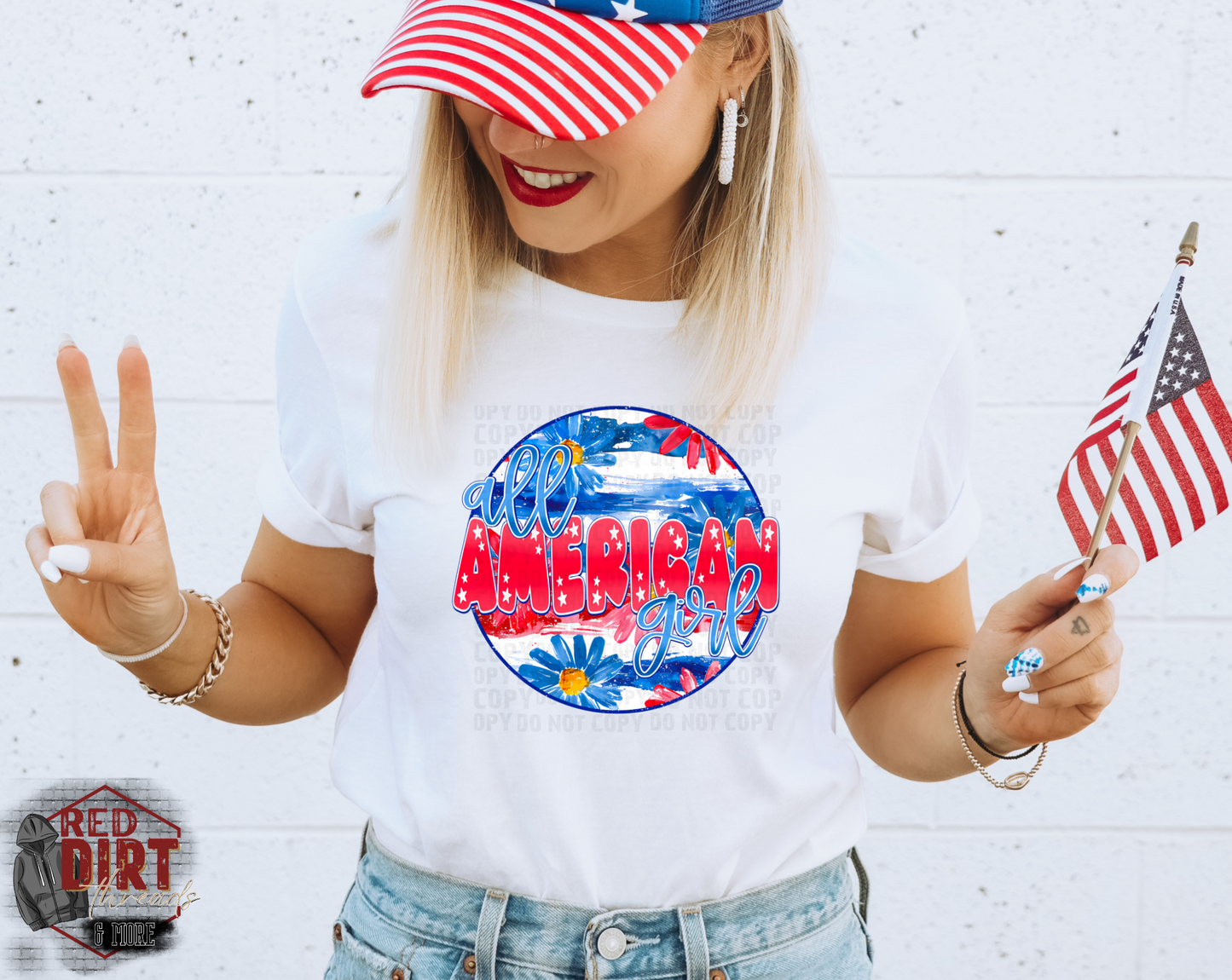 All American Girl DTF Transfer | Fourth of July DTF Transfers | Ready to Press Transfers | High Quality DTF Transfers | Fast Shipping