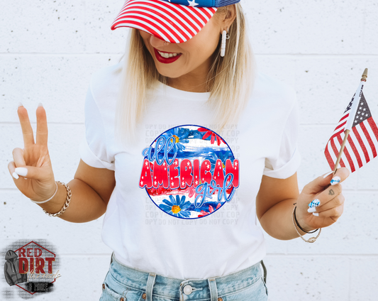 All American Girl DTF Transfer | Fourth of July DTF Transfers | Ready to Press Transfers | High Quality DTF Transfers | Fast Shipping