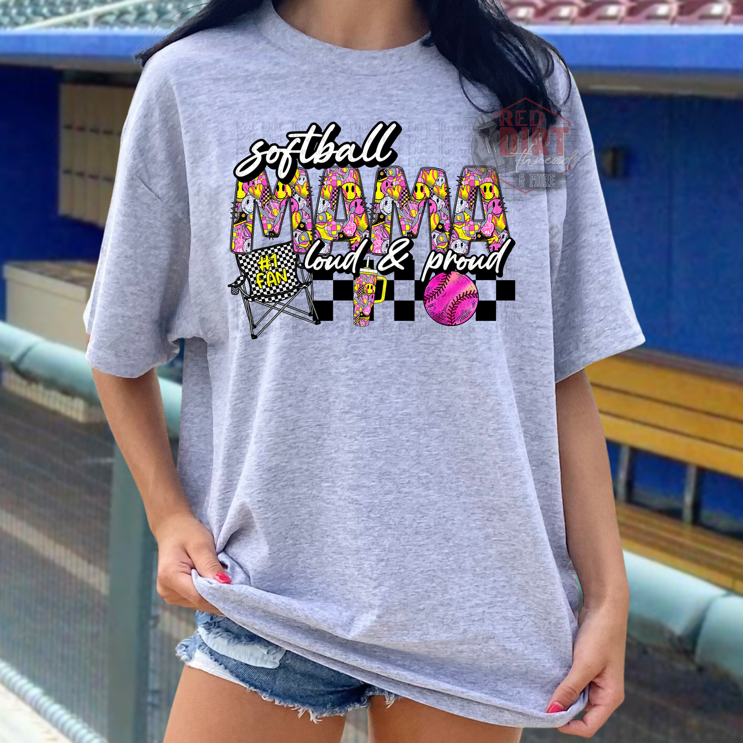 Softball Mama Loud And Proud Pink Ball DTF Transfer | Trendy Sports DTF Transfer | High Quality Image Transfers | Ready to Press | Fast Shipping