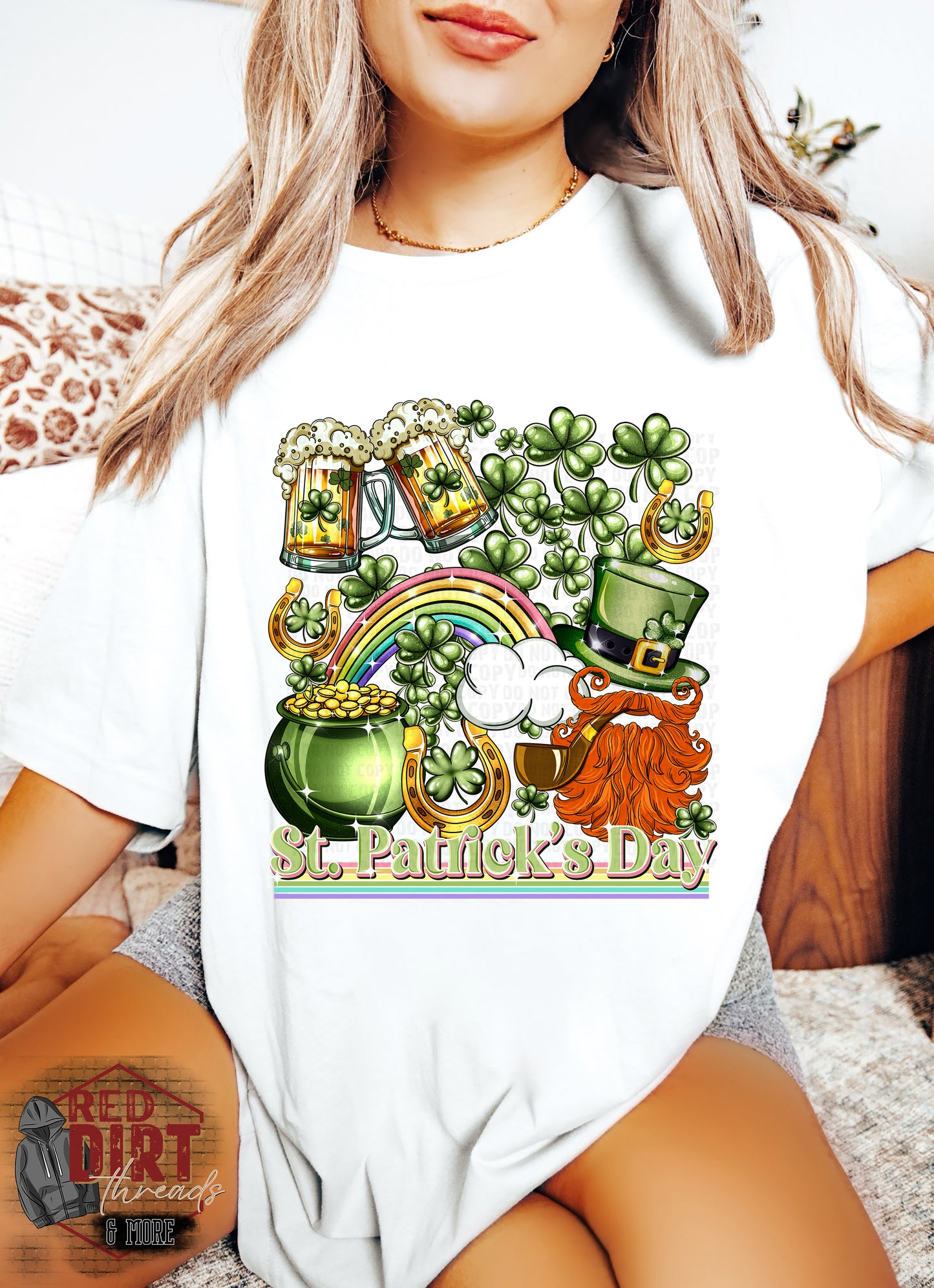 St. Patrick's Day T-Shirt | Leprechaun and Rainbows Shirt | Fast Shipping | Super Soft Shirts for Women | Gift for Mom