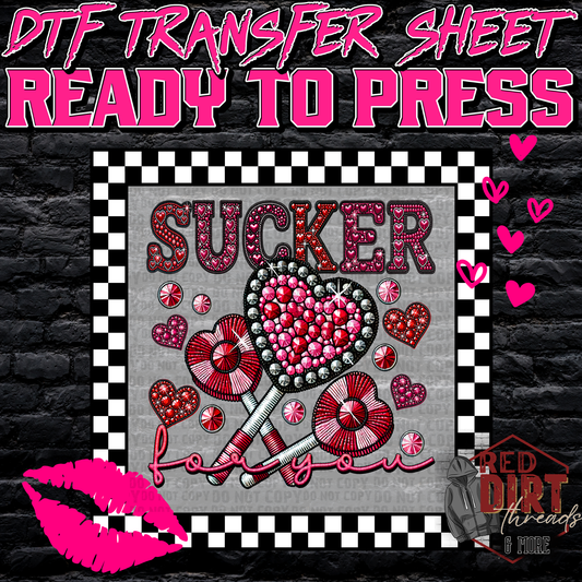 Sucker for You DTF Transfer | Trendy Valentine's Day DTF Transfer | Ready to Press | High Quality DTF Transfers | Fast Shipping