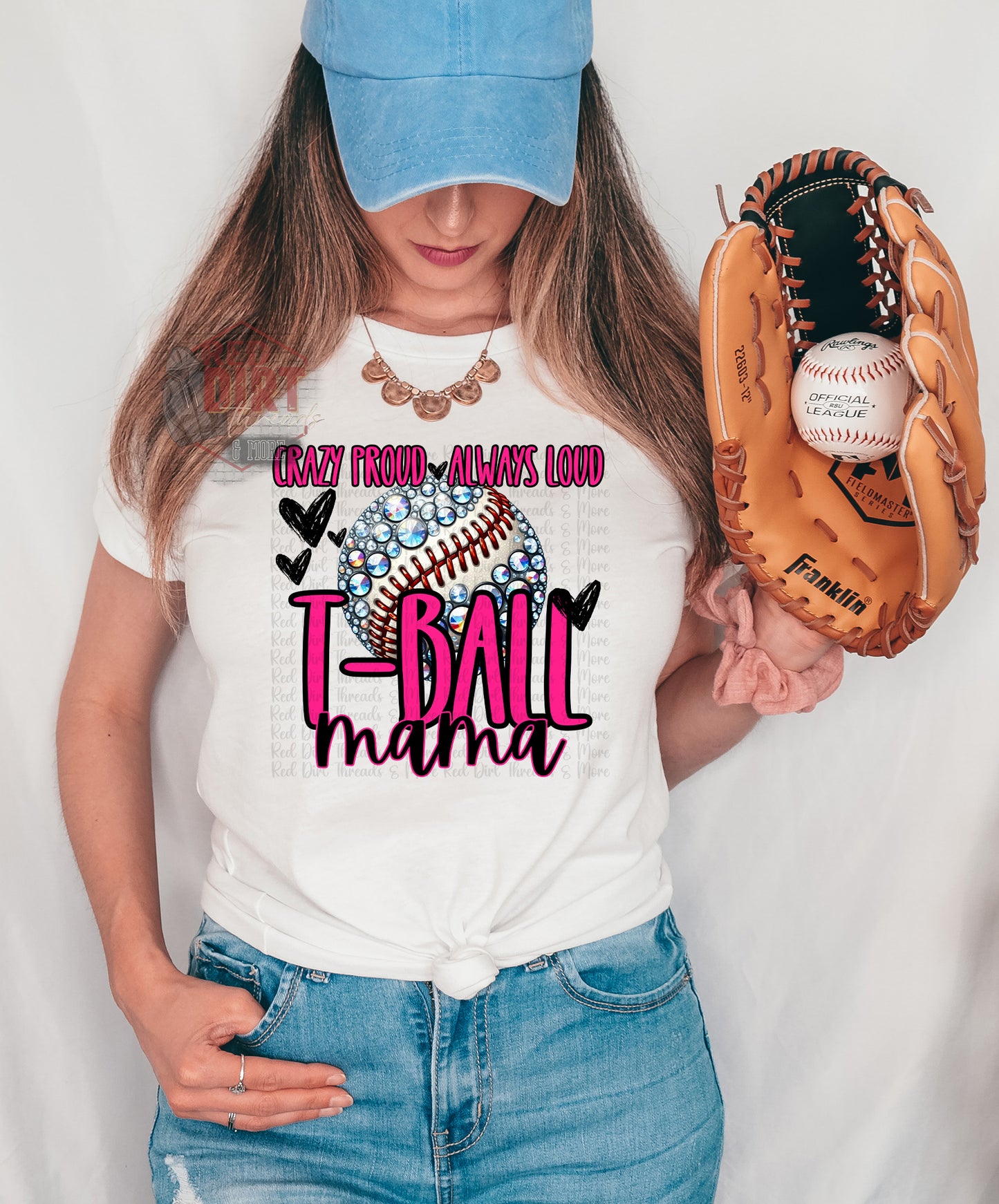 Crazy Proud Always Loud T-Ball Mama DTF Transfer | Trendy Sports DTF Transfer | High Quality Image Transfers | Ready to Press | Fast Shipping