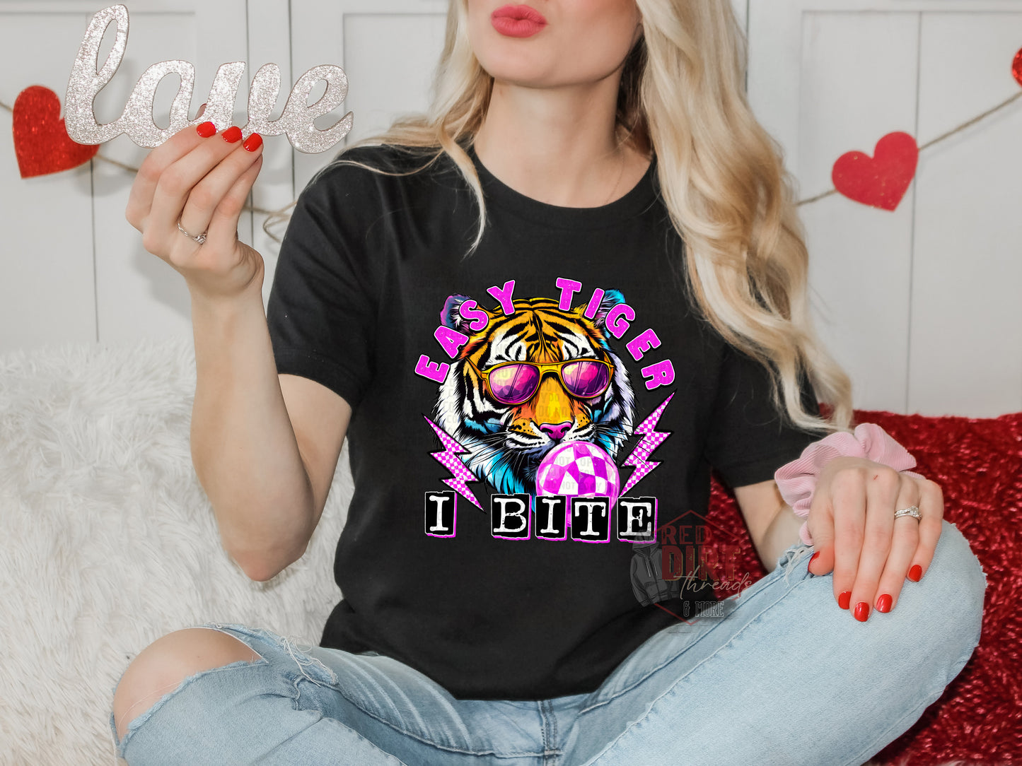 Easy Tiger I Bite DTF Transfer | Trendy Valentine's Day DTF Transfer | Ready to Press | High Quality DTF Transfers | Fast Shipping