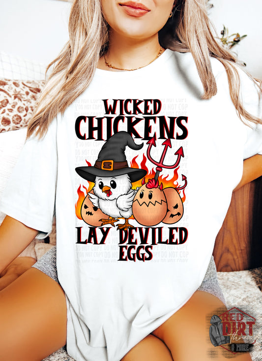 Wicked Chickens Lay Deviled Eggs DTF Transfer | Trendy DTF Transfer | Ready to Press | High Quality DTF Transfers