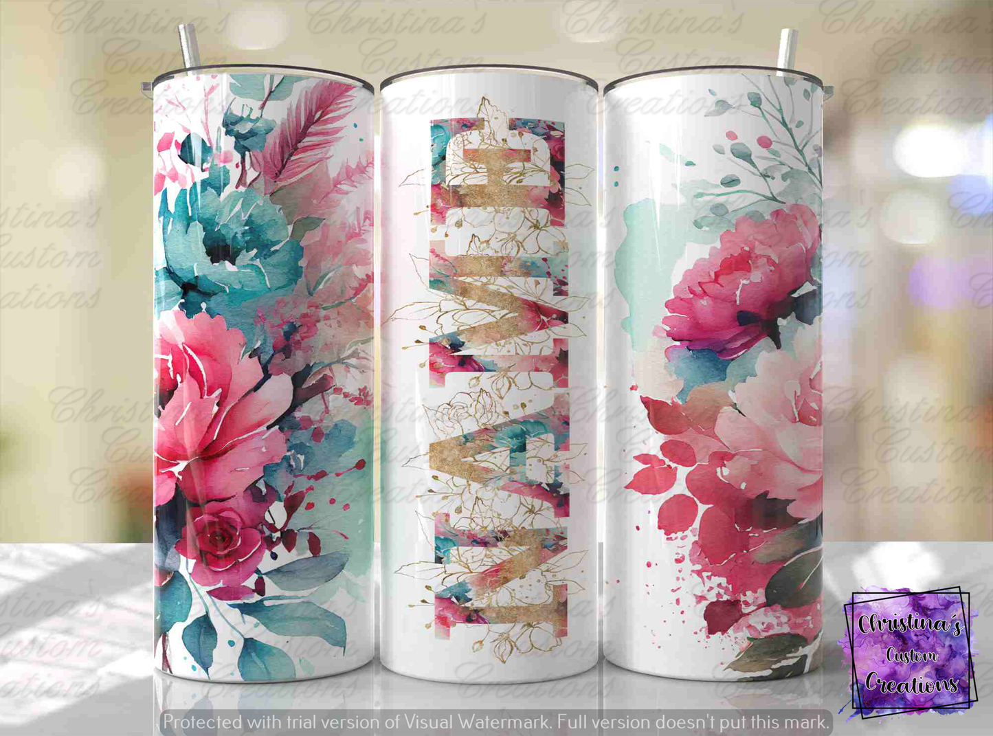 Personalized Floral Insulated Tumbler | Trendy Floral Tumbler | Customized Tumbler | Birthday Gift | Fast Shipping
